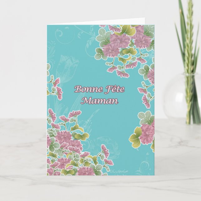 French Mother's Day Card, gute Mami-Party Karte (Vorderseite)