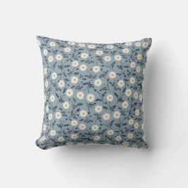 French Navy Blue Modern Farmhouse Daisy Pattern Kissen