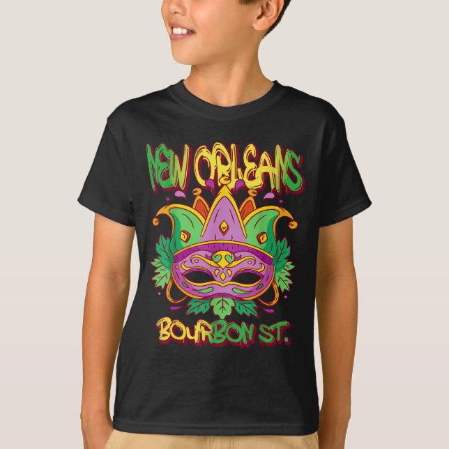 French New Orleans Mardi Gras Bourbon Street Souve T-Shirt (Vorderseite)