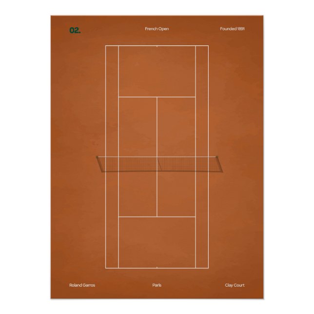 French Open Clay Tennis Court Poster (Vorderseite)
