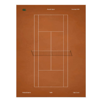 French Open Sand-Tennisplatz Poster