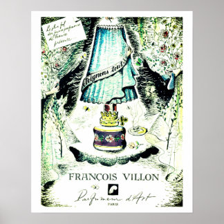 French Parfüm Francois Villon Werbung Print Poster