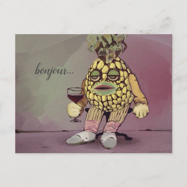 French Pineapple Postkarte (Vorderseite)