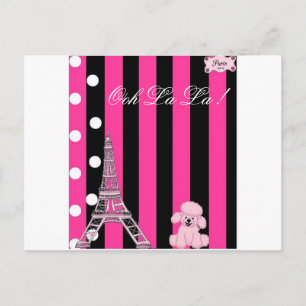 French Poodle Postkarte