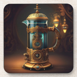 French Press im Steampunk-Stil Getränkeuntersetzer