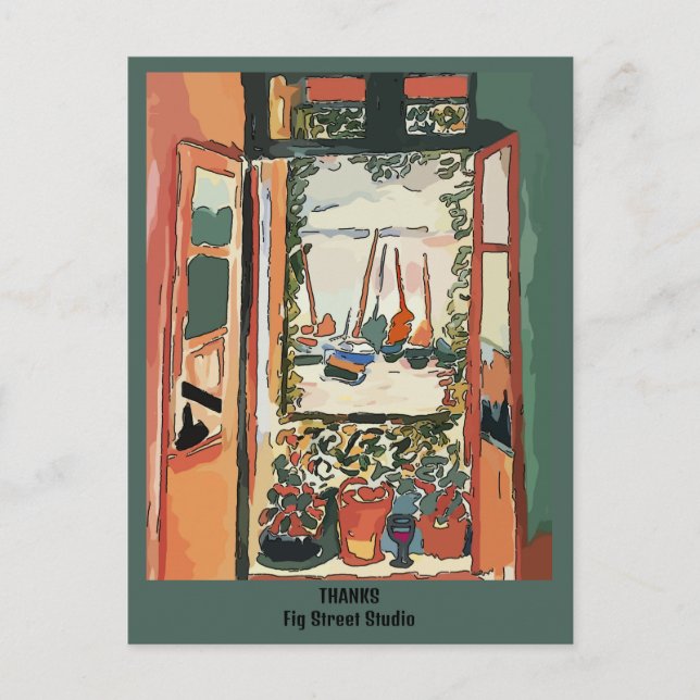 French Quarter Balcony & Wine, Fig Street Studio Postkarte (Vorderseite)