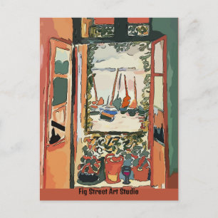 French Quarter Balkon & Wein, Fig Street Studio Postkarte