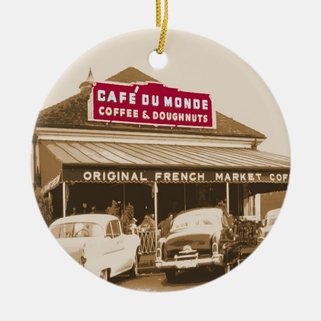 French Quarter Coffee Stand 1950 Keramikornament (Vorne)