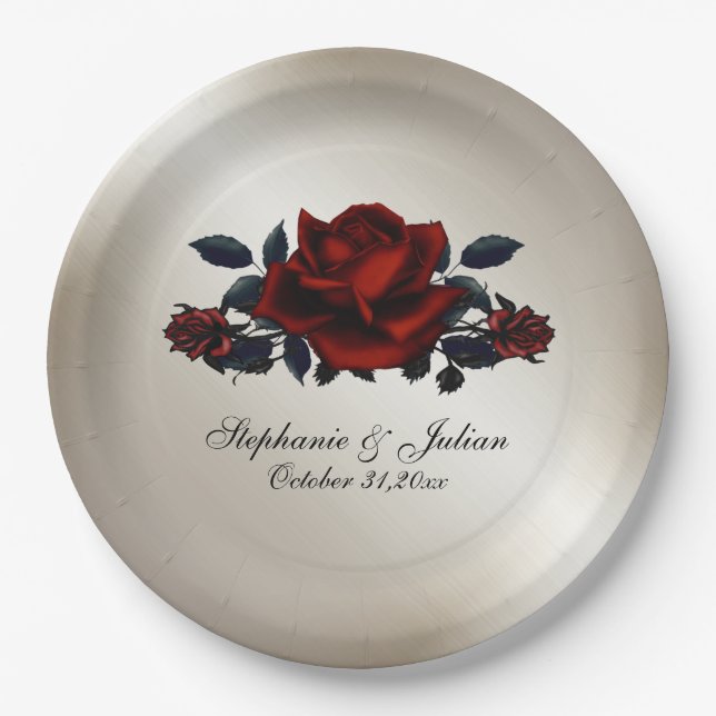 French Quarter Goth Antique Gold Wedding   Pappteller (Vorderseite)