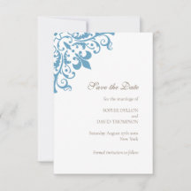 French Regency Blue Lilie Pattern Wedding