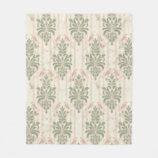 French Retro Damask Stripe Pattern – Vintage Sage  Fleecedecke