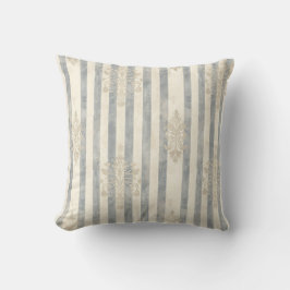 French Retro Damask Stripe Throw Pillow Kissen