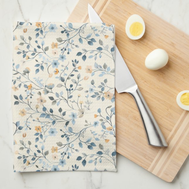 French Retro Spring Botanical Kitchen Towels Geschirrtuch (Viertel Falte)