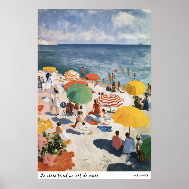French Riviera Beach Poster Matisse Inspired (Vorne)