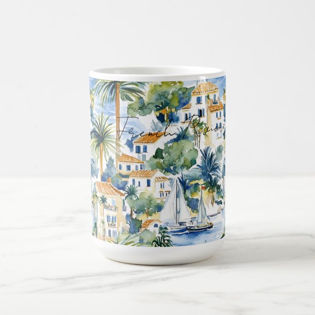French Riviera Tropical Palm Trees Kaffeetasse (Mittel)