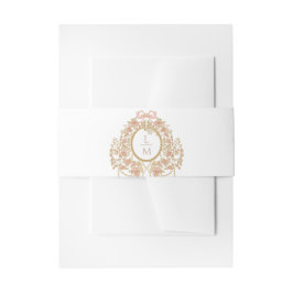 French Rococo Rose Monogram Wedding Einladungsbanderole