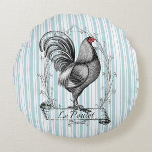 French Rooster Le Poulet Rundes Kissen