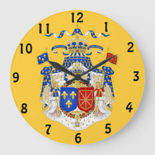 French Royal Coat of Arms Wall Clock Große Wanduhr