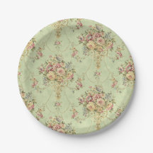 French Sage Green Viktorianisch Style Floral Rokok