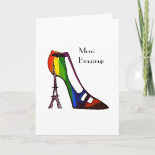 French Shoe Dankeschön Karte