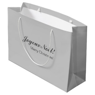 French Silver Color Christmas-Geschenktasche Große Geschenktüte
