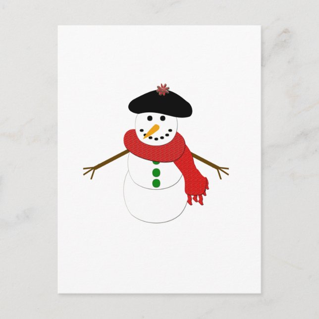 French Snowman Postkarte (Vorderseite)