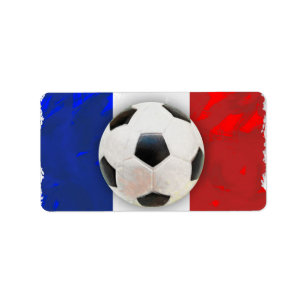 French Soccer Address Label Adressaufkleber