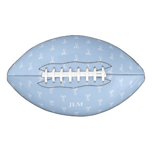 French Something Blue Classic Coquette Bow Football