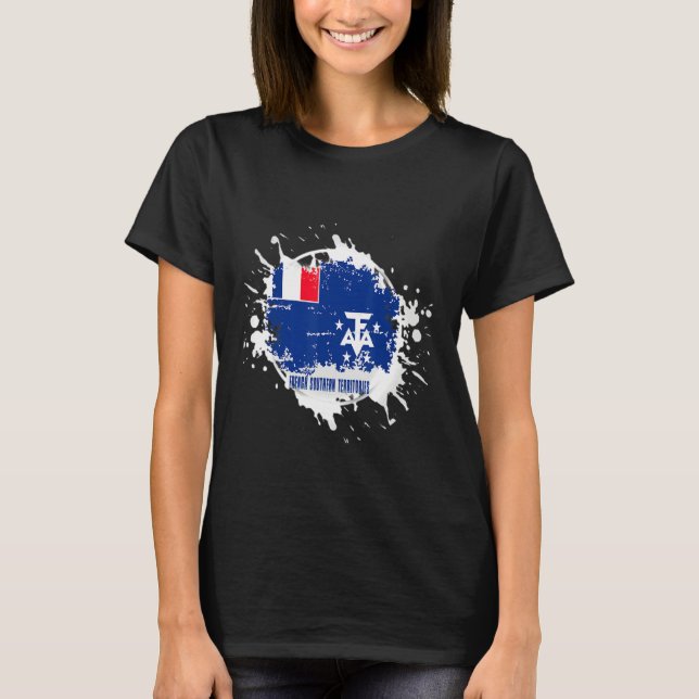 French Southern Territories Splash T-Shirt (Vorderseite)