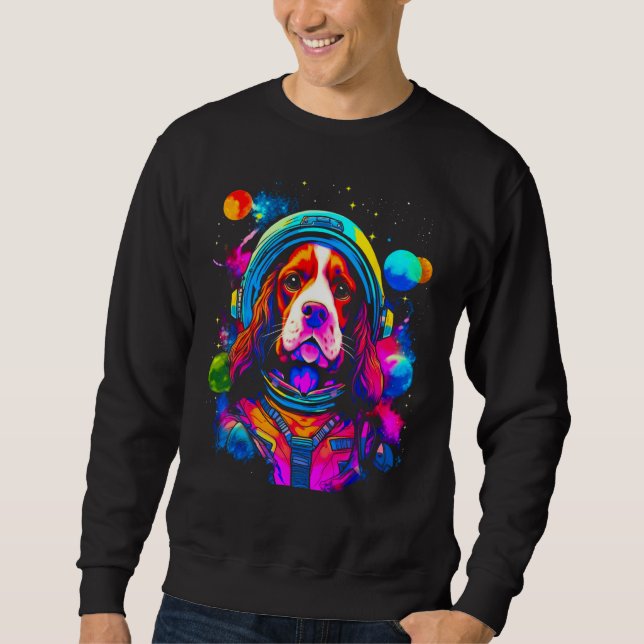 French Spaniel Dog Space Science Sweatshirt (Vorderseite)