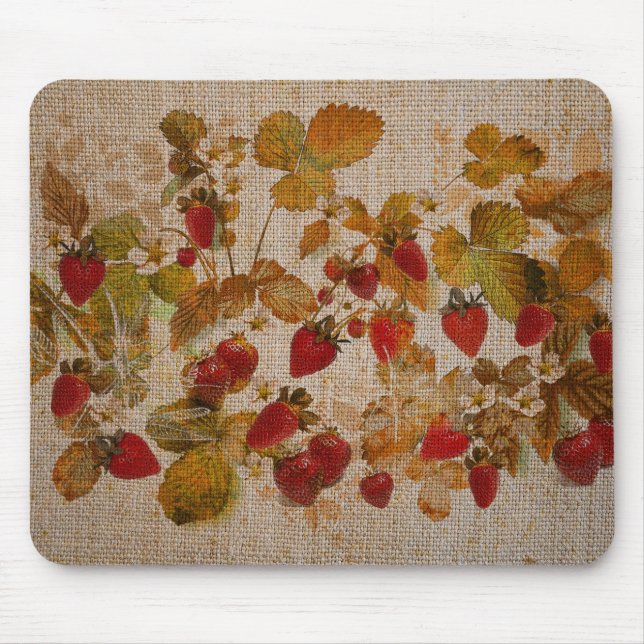 French Strawberries Cretonne Mousepad (Vorne)