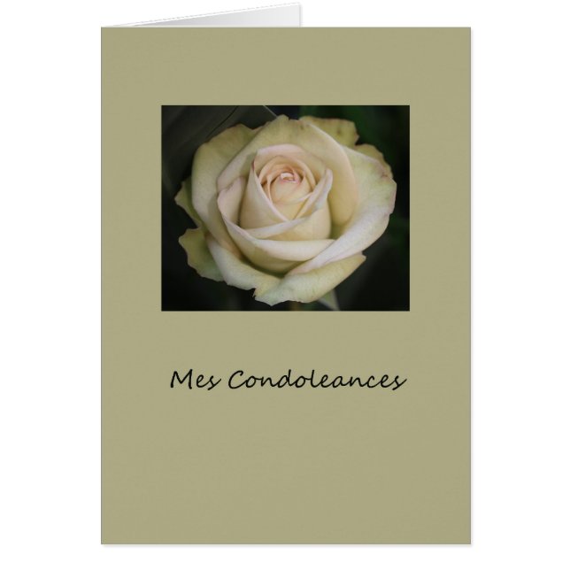 French Sympathy Card Mes Condoleances (Vorne)