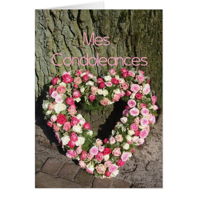 French Sympathy Card Mes Condoleances (Vorne)