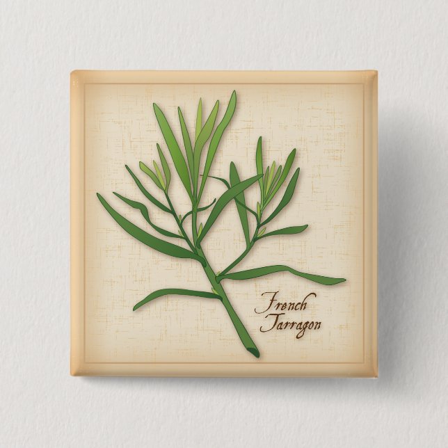 French Tarragon Herb Button (Vorderseite)