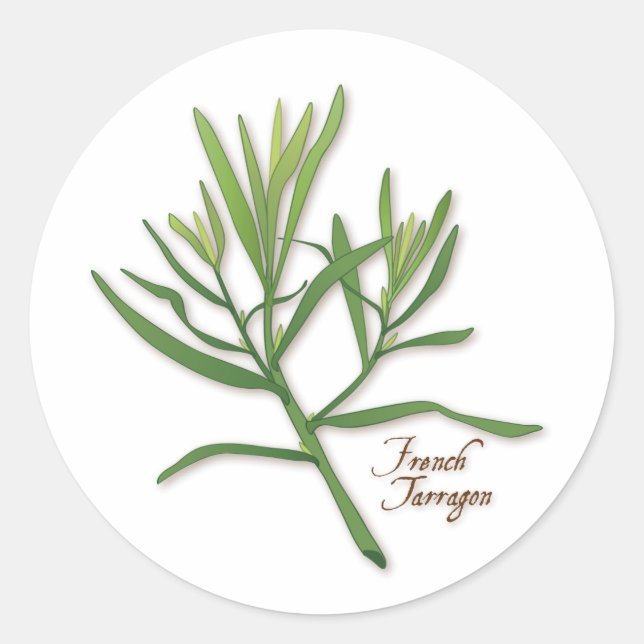 French Tarragon Round Sticker (Vorderseite)