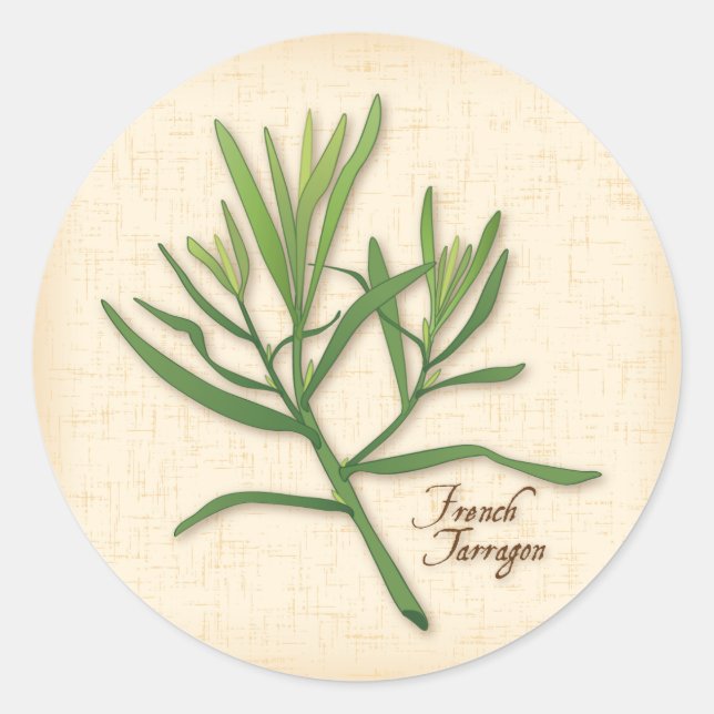 French Tarragon Round Sticker (Vorderseite)
