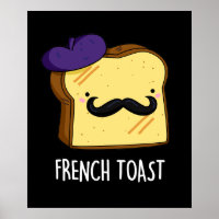 French Toast Funny Bread Pun DArk BG