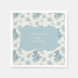 French Toile Bear und Bunny Baby Dusche Serviette