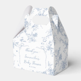 French Toile Blue Baby Dusche Geschenkschachtel