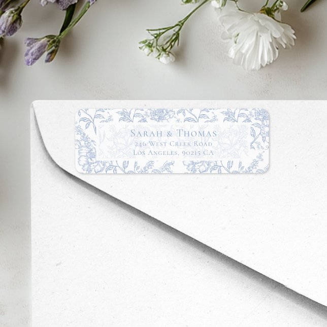French Toile Blue Chinoiserie Return Address (Von Creator hochgeladen)