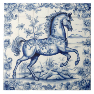 French Toile Carousel Pferd Fliese