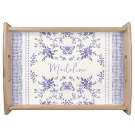 French Toile Individuelle Name Serviertablett