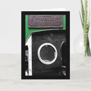 French Vintag Plaque 1909 Steam Motor Card Karte