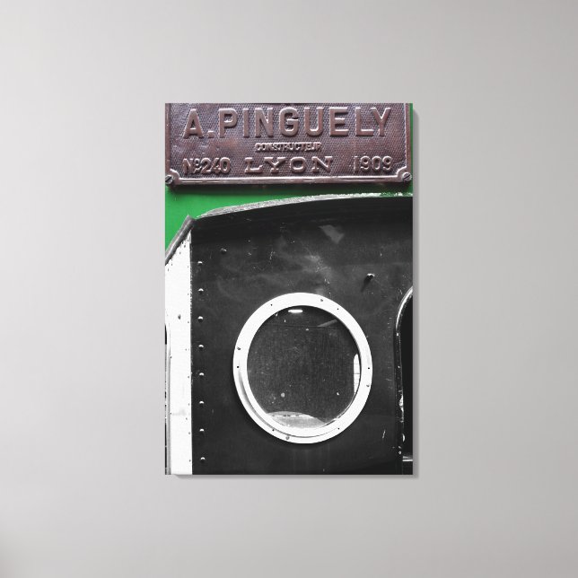 French Vintag Plaque 1909 Steam Motor Leinwand (Vorderseite)