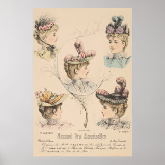 French Vintage Ad Viktorianisch Paris Fashion Jour Poster