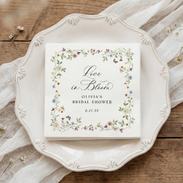 French Wildflower Love in Bloom Bridal Shower Serviette