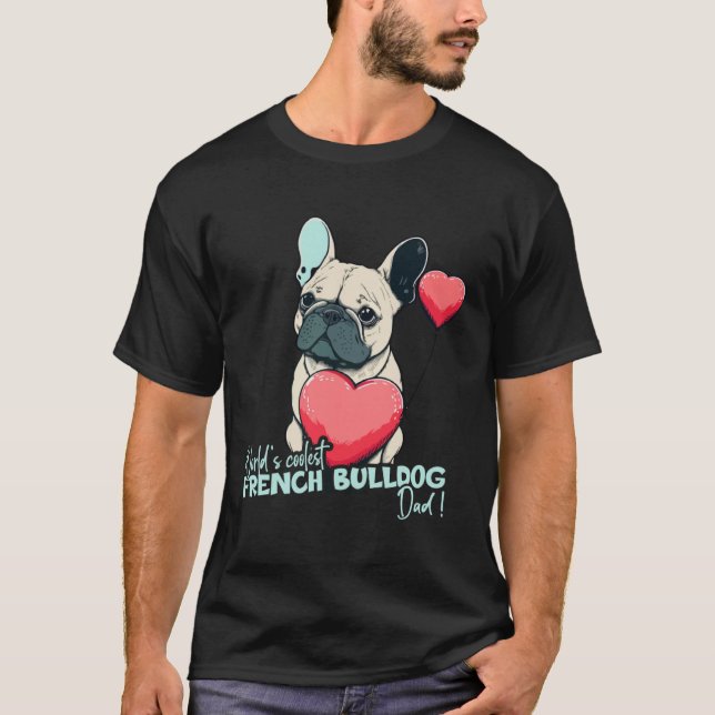 Frenchbulldog mit Heartballon Welten niedlicher Va T-Shirt (Vorderseite)