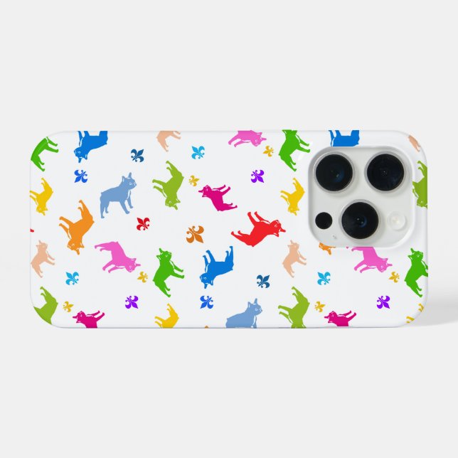 Frenchie auf klar iPhone hülle (Rückseite (Horizontal))