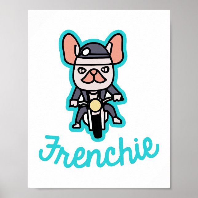 Frenchie Biker Motorrad Dog Eigentümer Frenchie Fu Poster (Vorne)