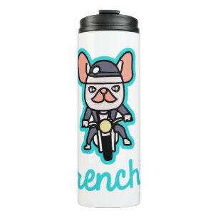 Frenchie Biker Motorrad Dog Eigentümer Frenchie Fu Thermosbecher